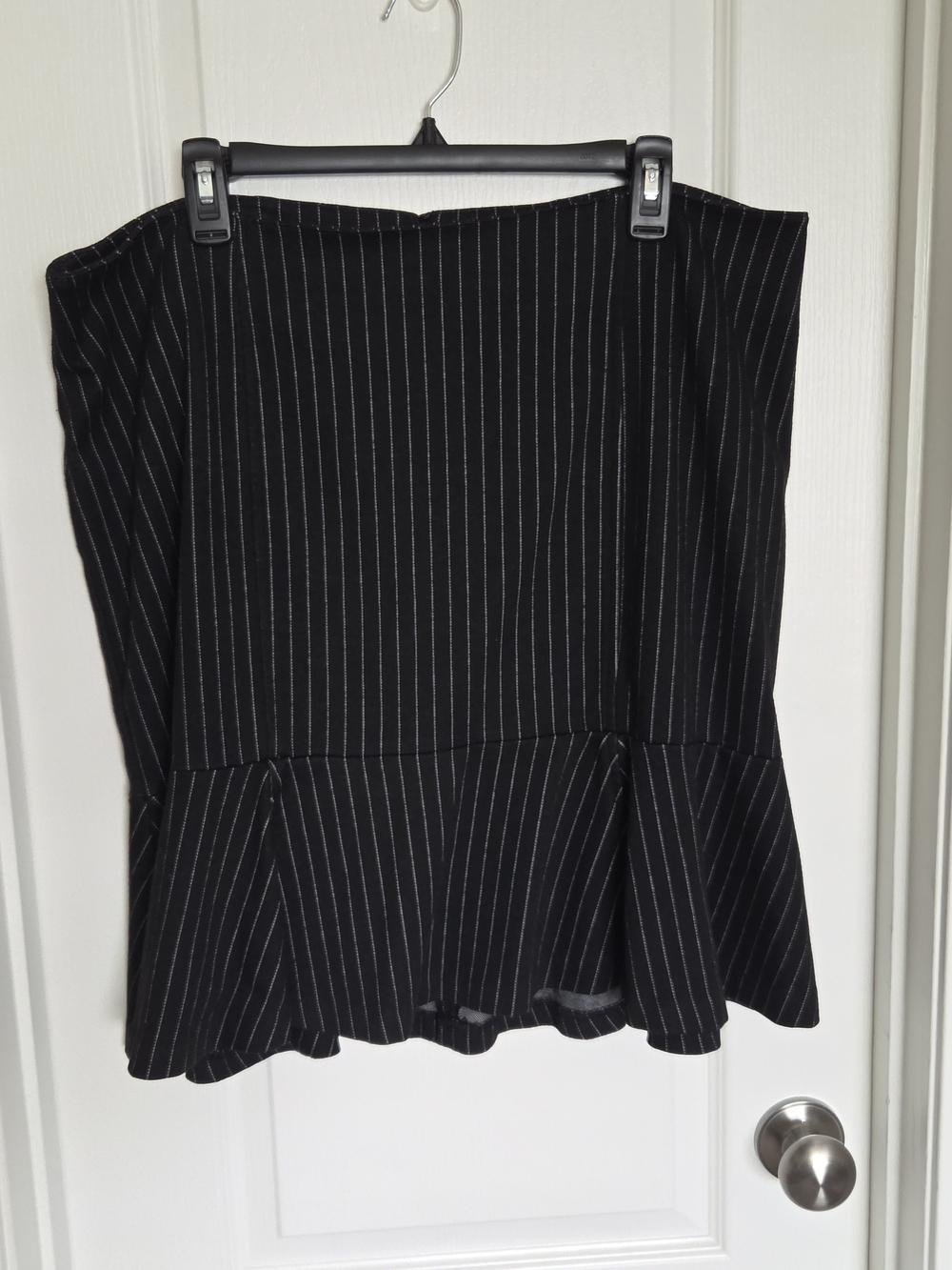 Lane Bryant Black Pinstripe Peplum Skirt